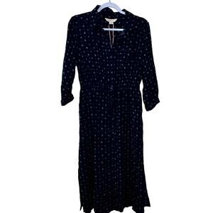 Mauvette Navy Blue Long Sleeve Shirt Dress NWT Size Large